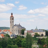 Kutna Hora, with the 14th century Gothic Church of St James and its famous tower